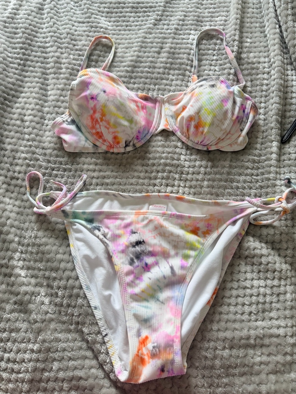 Tie-Dye Ribbed Bikini Set